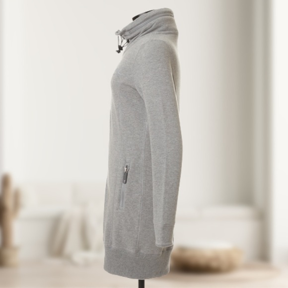 Triple Five Soul Y2K Gray Long Front Zip Fleece Size Small - Picture 2 of 12